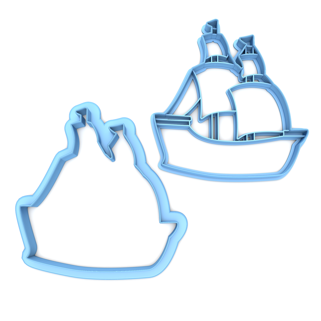 Set of 2 Pirate Ship Cookie Cutters/Dishwasher Safe