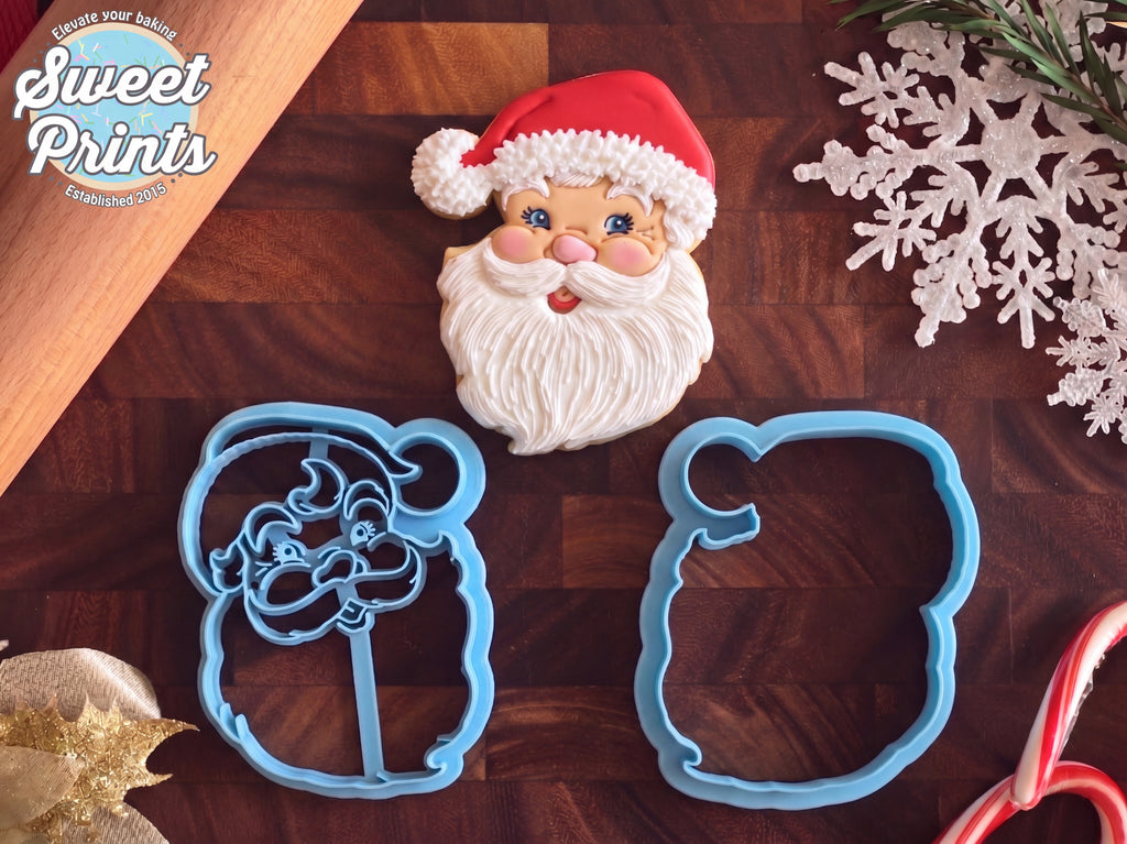 Set of 2 Classic Santa Claus Cookie Cutters/Dishwasher Safe