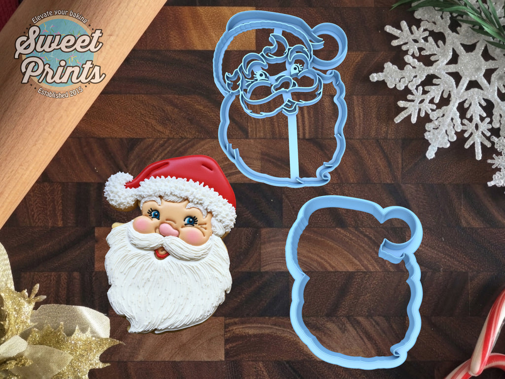 Set of 2 Classic Santa Claus Cookie Cutters/Dishwasher Safe