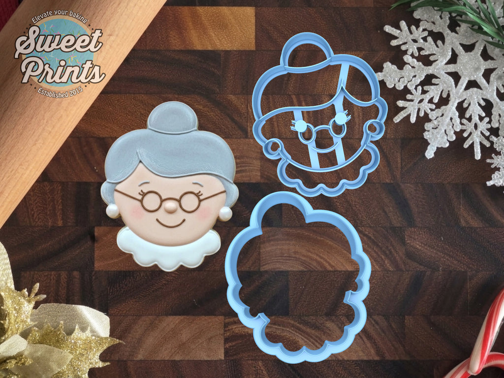 Set of 2 Mrs. Claus Cookie Cutters, Dishwasher Safe