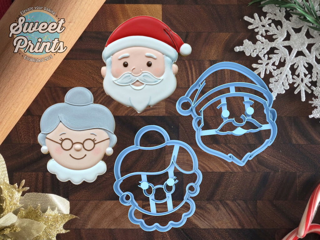 Santa and Mrs. Claus Cookie Cutters Set of 2, Dishwasher Safe