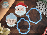 Set of 2 Santa and Mrs. Claus Cookie Cutters, Dishwasher Safe