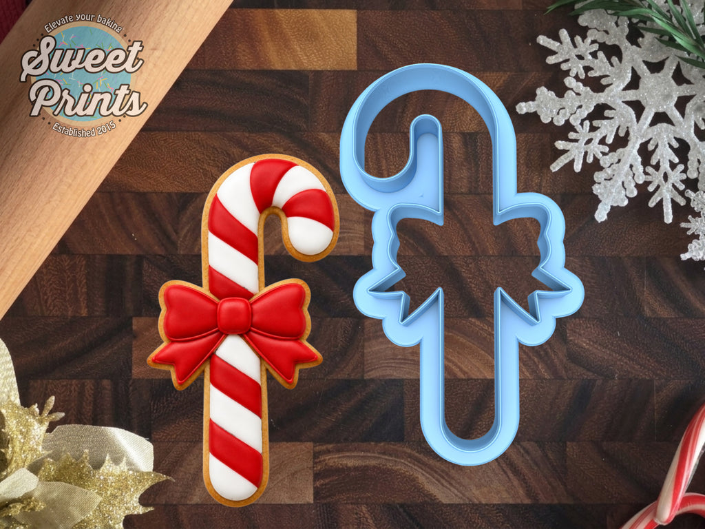 Candy Cane with Bow Cookie Cutter/Dishwasher Safe