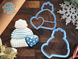 Set of 2 Winter Hat with Heart Cookie Cutters/Dishwasher Safe