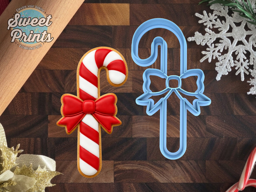 Candy Cane with Bow Cookie Cutter/Dishwasher Safe