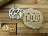 Number 100 Cookie Cutter/Dishwasher Safe