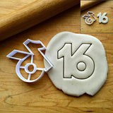 Number 16 Cookie Cutter/Creates a Cut-Out of the Center/Dishwasher Safe