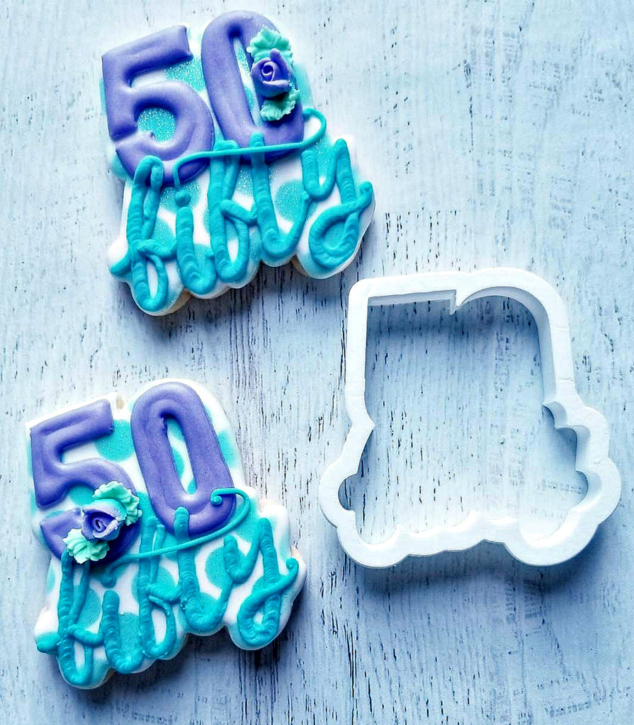 Lettered Number 50 Cookie Cutter/Dishwasher Safe