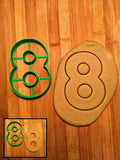 Number 8 Cookie Cutter/Creates a Cut-Out of the Centers/Dishwasher Safe
