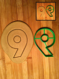 Number 9 Cookie Cutter/Creates a Cut-Out of the Center/Dishwasher Safe