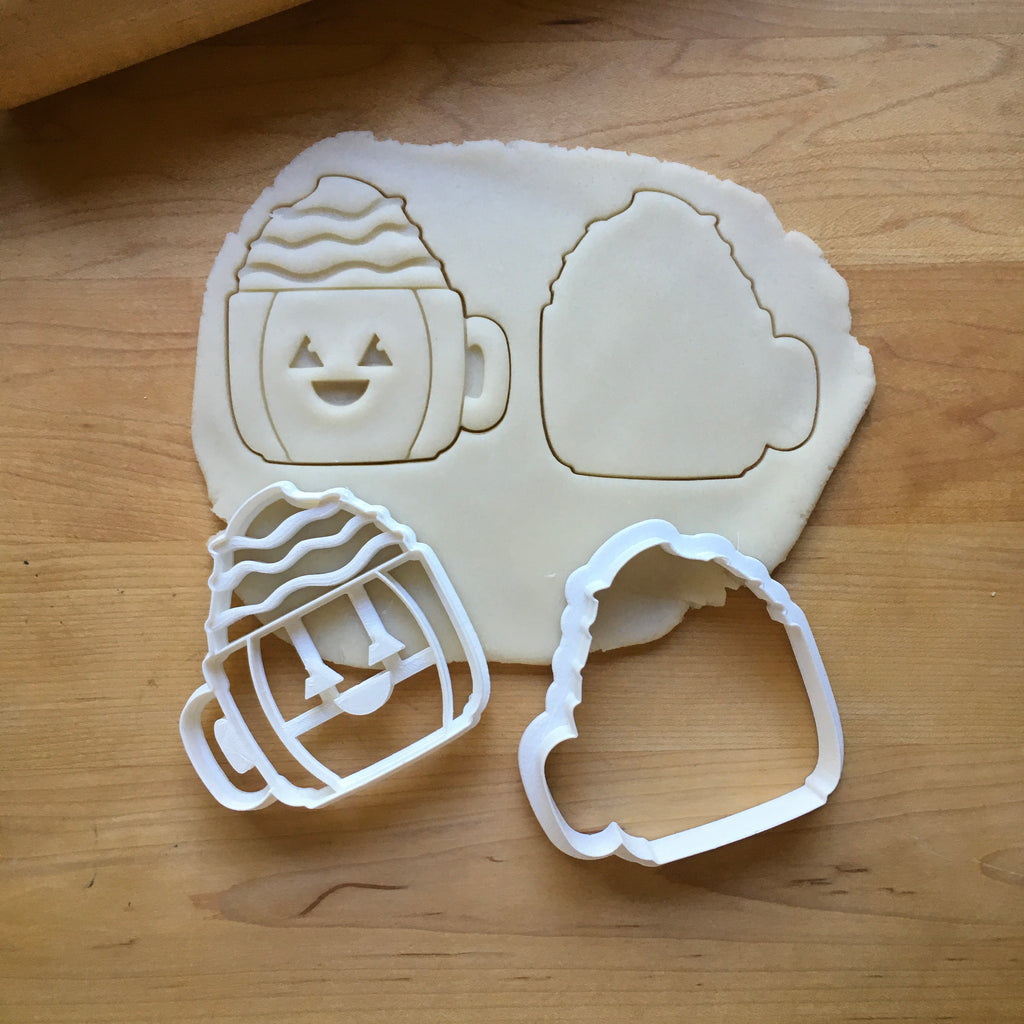 Set of 2 Jack-O-Lantern Pumpkin Latte Mug Cookie Cutters/Dishwasher Safe