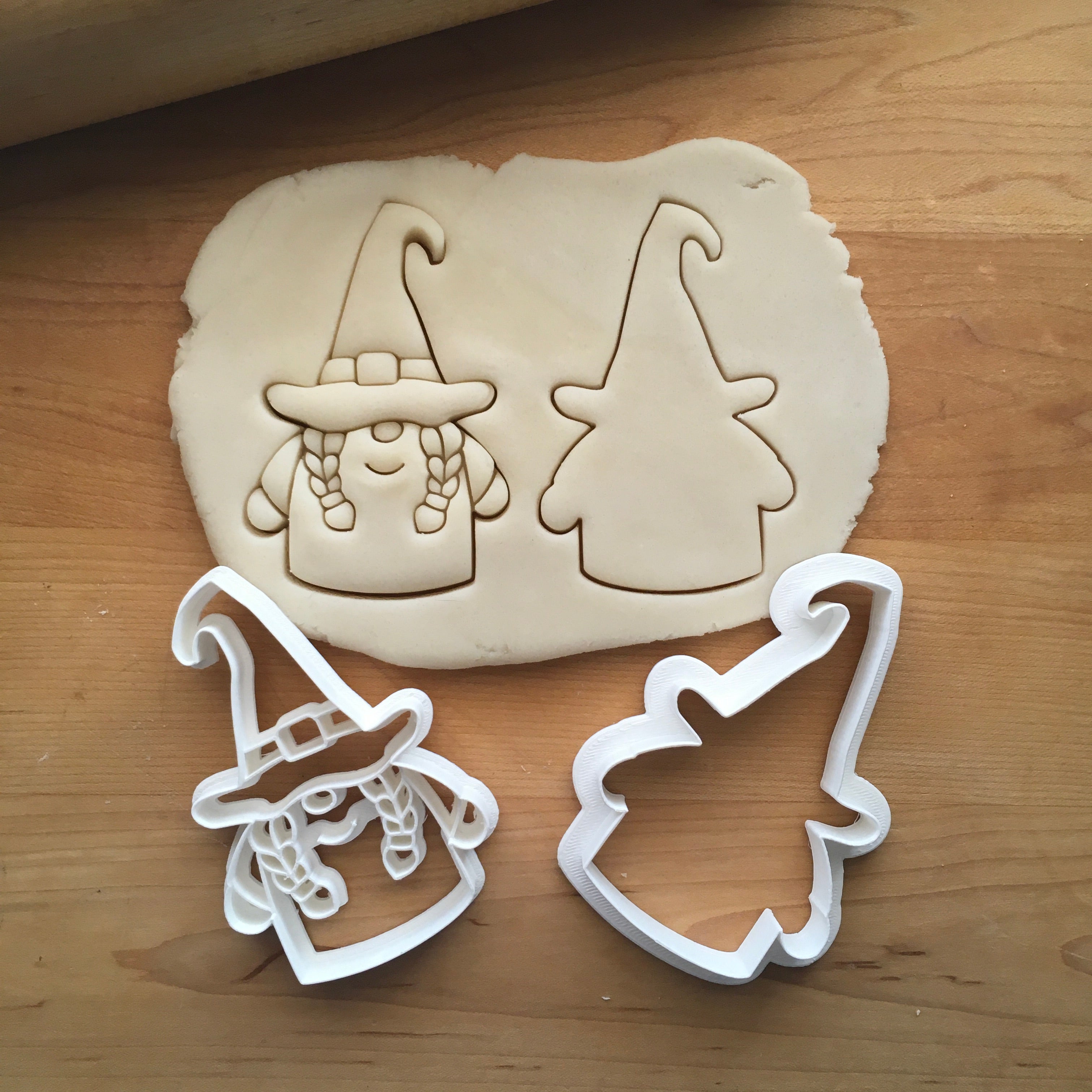 Set of 2 Girl Witch Gnome Cookie Cutters/Dishwasher Safe