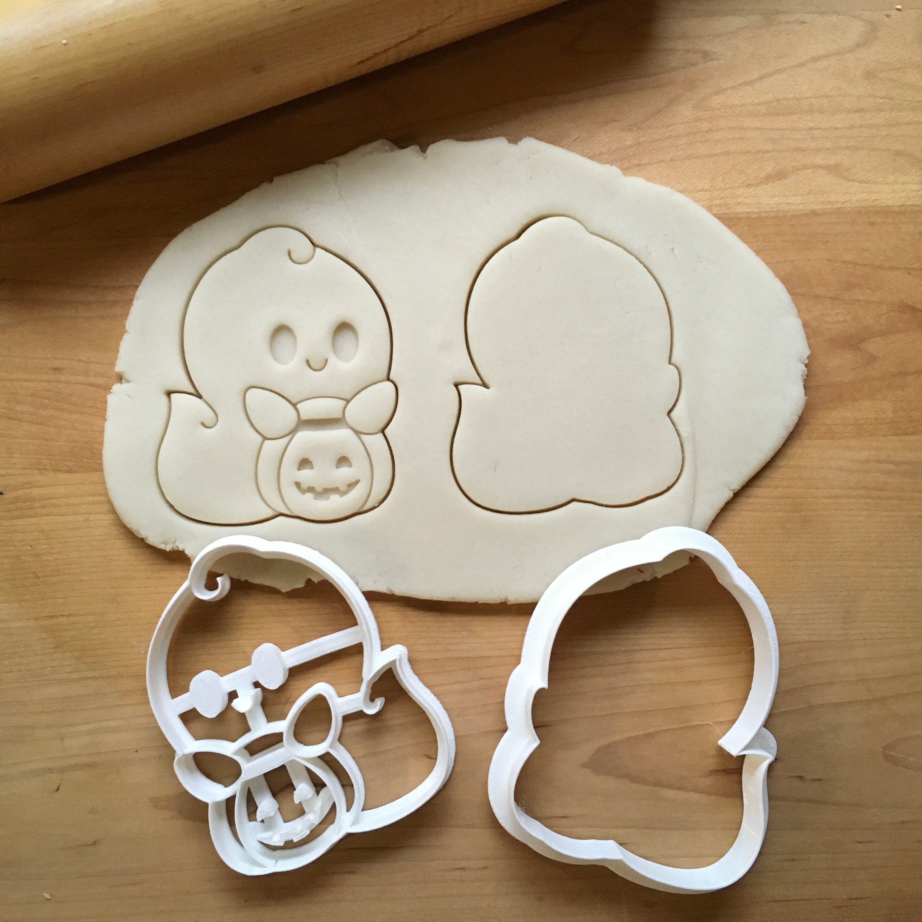 Set of 2 Trick or Treat Ghost Cookie Cutters/Dishwasher Safe