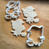Set of 2 Witch on Broom Cookie Cutters/Dishwasher Safe