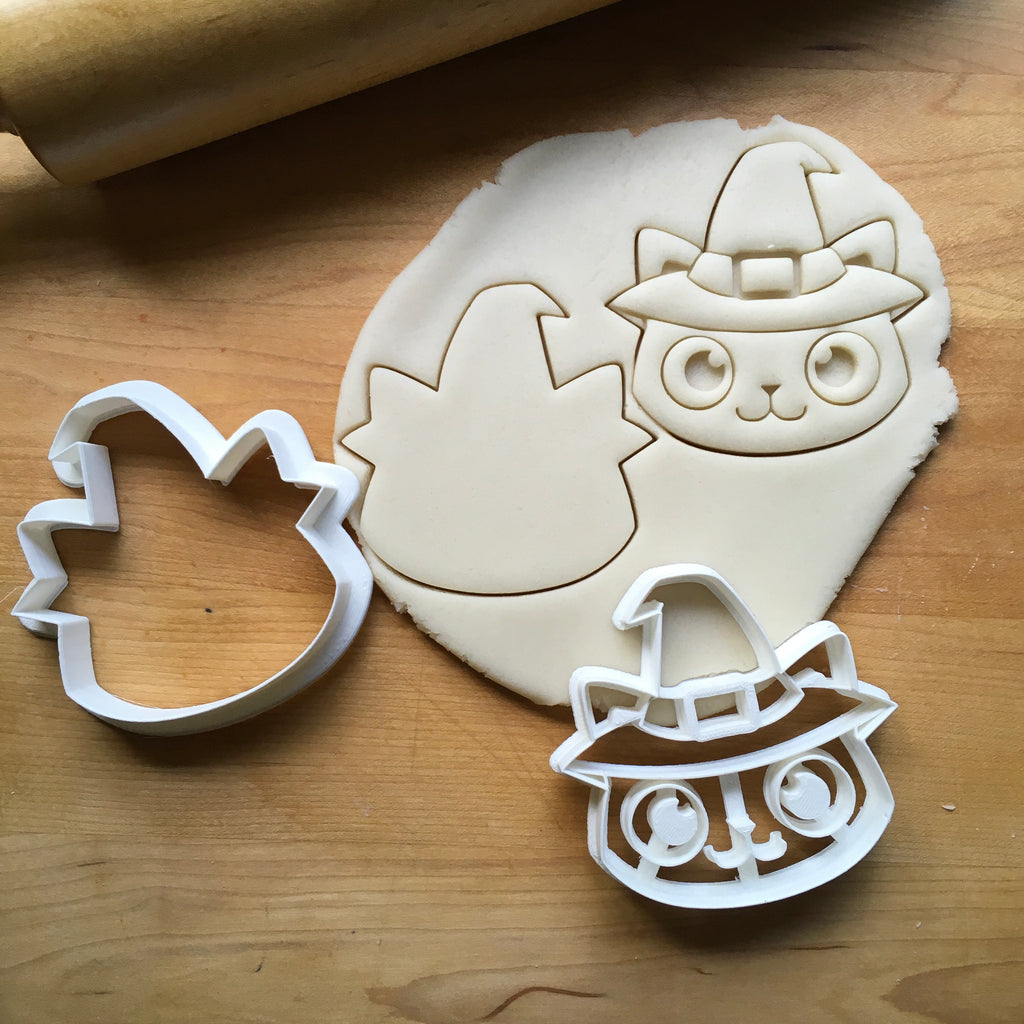 Set of 2 Cat Witch Cookie Cutters/Dishwasher Safe