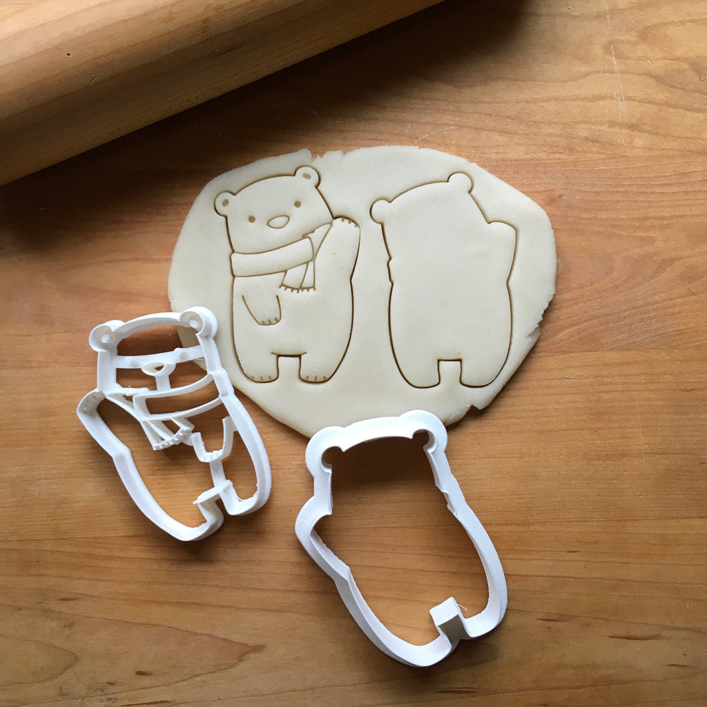 Set of 2 Cute Waving Bear Cookie Cutters/Dishwasher Safe