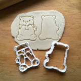 Set of 2 Cute Sitting Bear Cookie Cutters/Dishwasher Safe