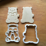 Set of 2 Cute Sitting Bear Cookie Cutters/Dishwasher Safe