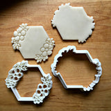 Set of 2 Double Floral Hexagon Cookie Cutters/Dishwasher Safe