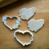 Set of 2 Floral Heart Cookie Cutters/Dishwasher Safe