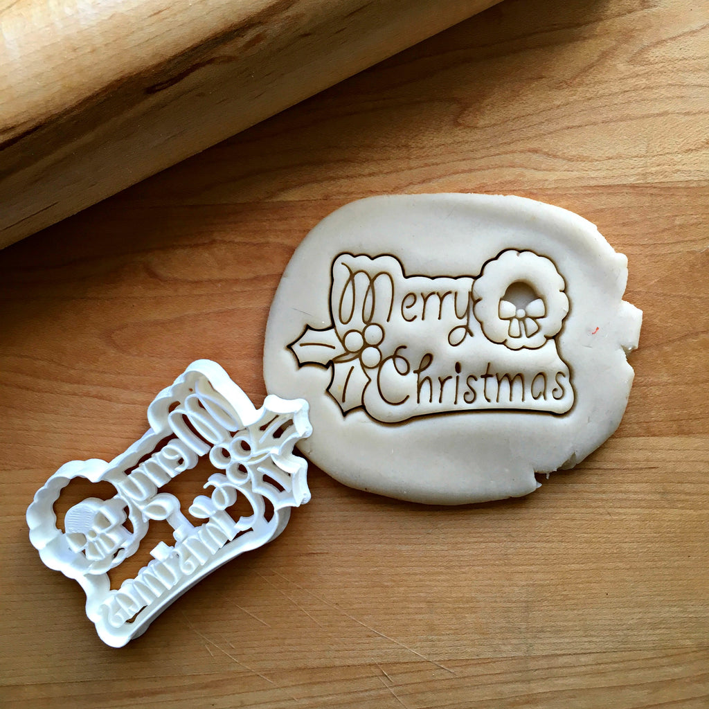 Merry Christmas Plaque Cookie Cutter/Dishwasher Safe
