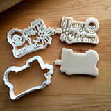 Set of 2 Merry Christmas Plaque Cookie Cutters/Dishwasher Safe