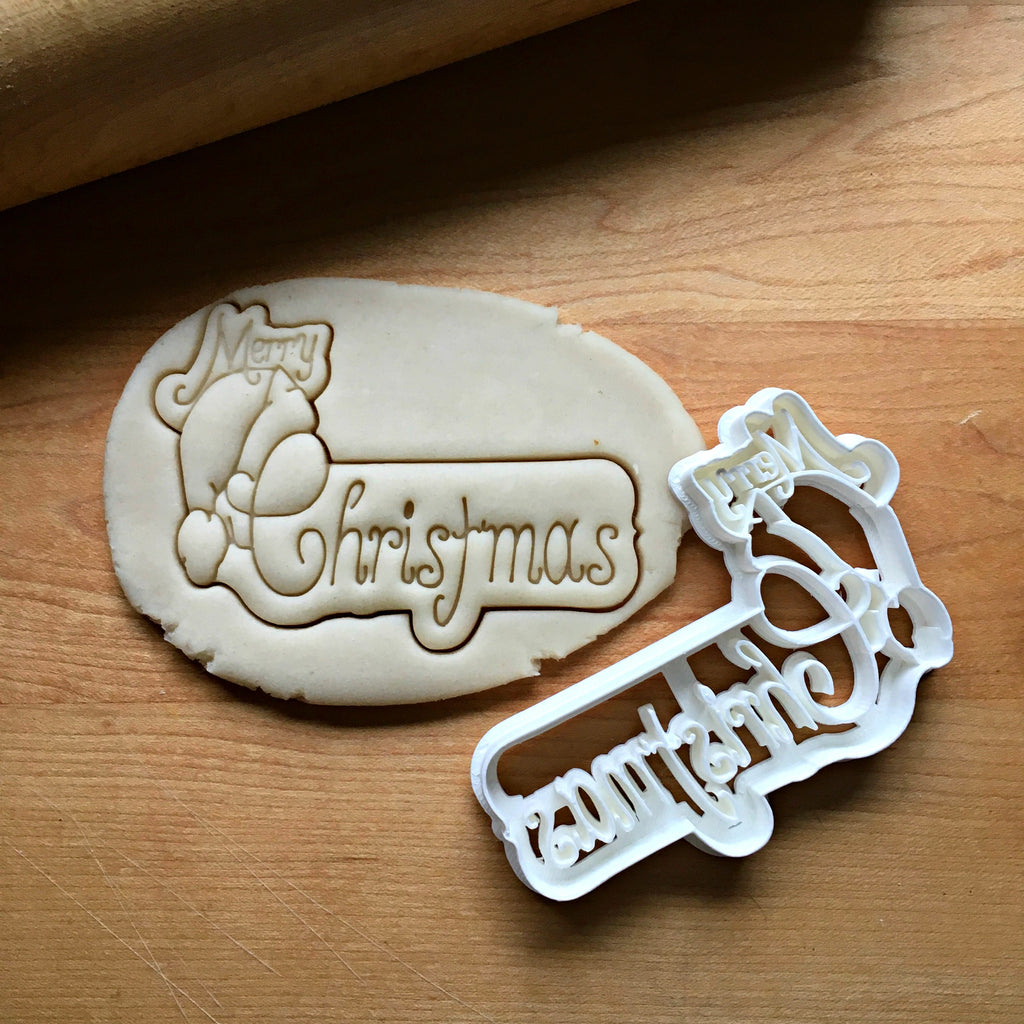 Merry Christmas Plaque Cookie Cutter/Dishwasher Safe