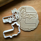 Set of 2 Merry Christmas Plaque Cookie Cutters/Dishwasher Safe