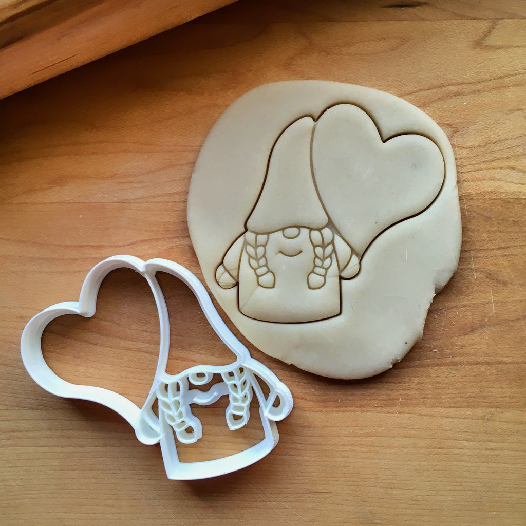 Valentine Girl Gnome Cookie Cutter/Dishwasher Safe