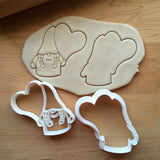 Set of 2 Valentine Girl Gnome Cookie Cutters/Dishwasher Safe