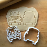 Set of 2 Pickup Truck with Love Tailgate Cookie Cutters/Dishwasher Safe