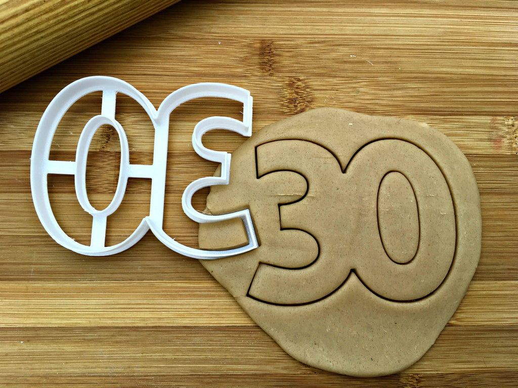 Number 30 Cookie Cutter/Dishwasher Safe *New Sizes*
