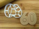 Number 60 Cookie Cutter/Dishwasher Safe *New Sizes*