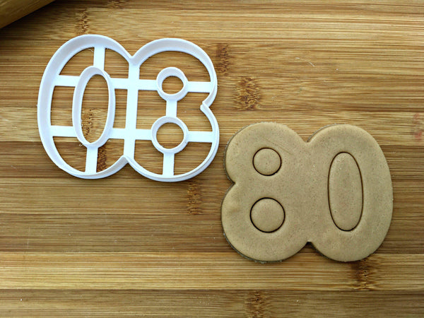 Number 80 Cookie Cutter/Dishwasher Safe *New Sizes* | Sweet Prints Inc.