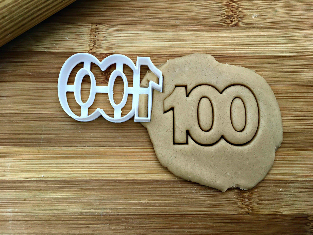 Number 100 Cookie Cutter/Dishwasher Safe