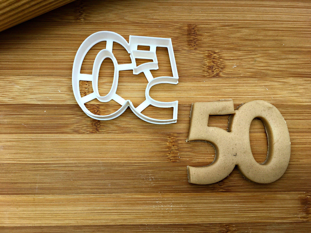 Number 50 Cookie Cutter/Dishwasher Safe *New Sizes*