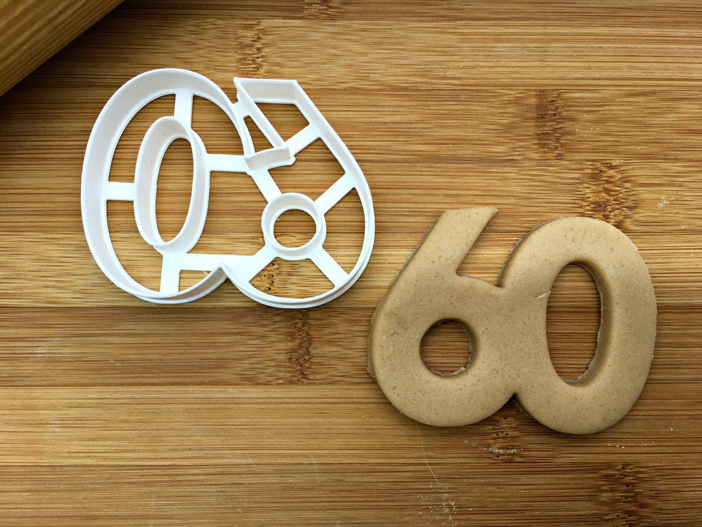 Number 60 Cookie Cutter/Dishwasher Safe *New Sizes*