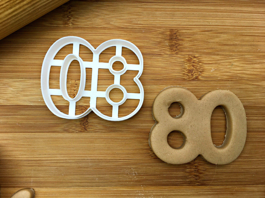 Number 80 Cookie Cutter/Dishwasher Safe *New Sizes*