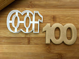 Number 100 Cookie Cutter/Dishwasher Safe