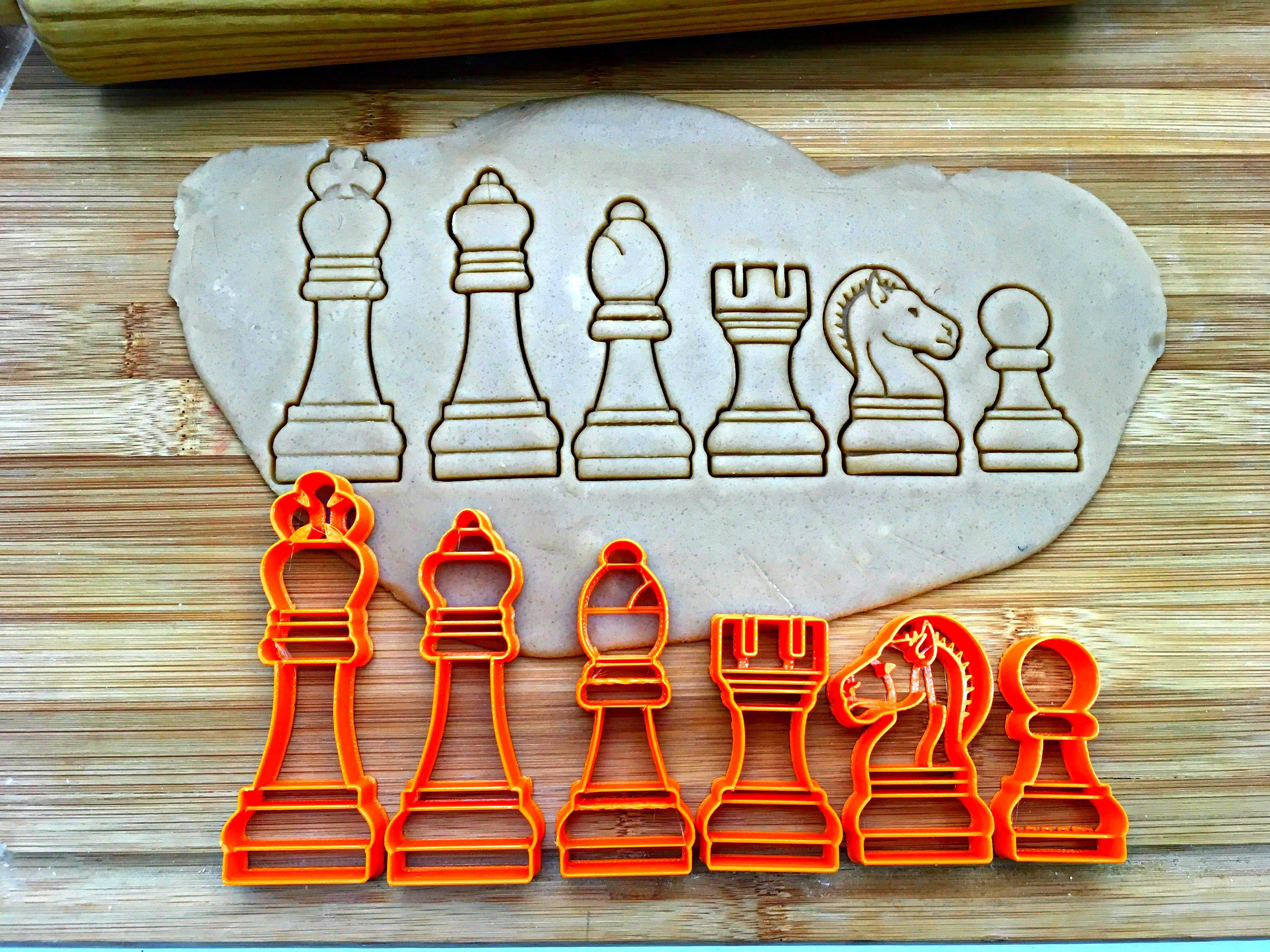 Set of 6 Chess Piece Cookie Cutters