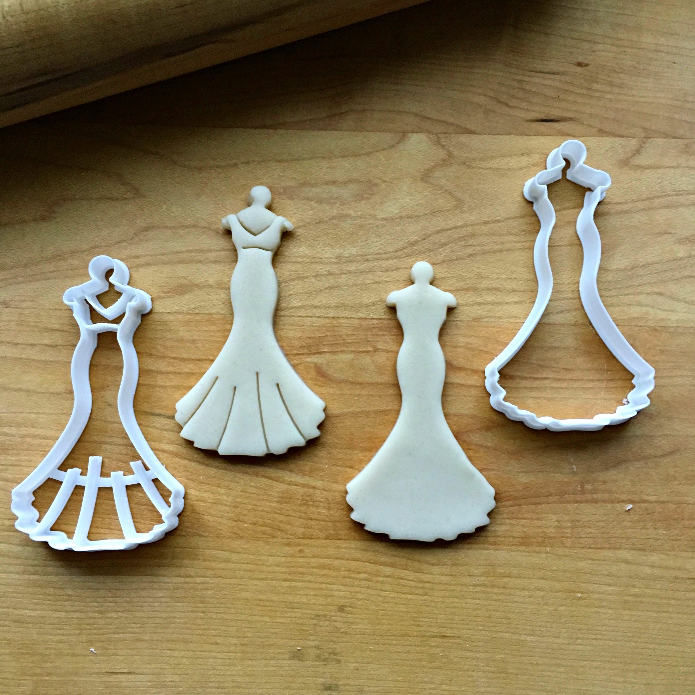 Set of 2 Wedding Dress on a Hanger Cookie Cutters/Dishwasher Safe