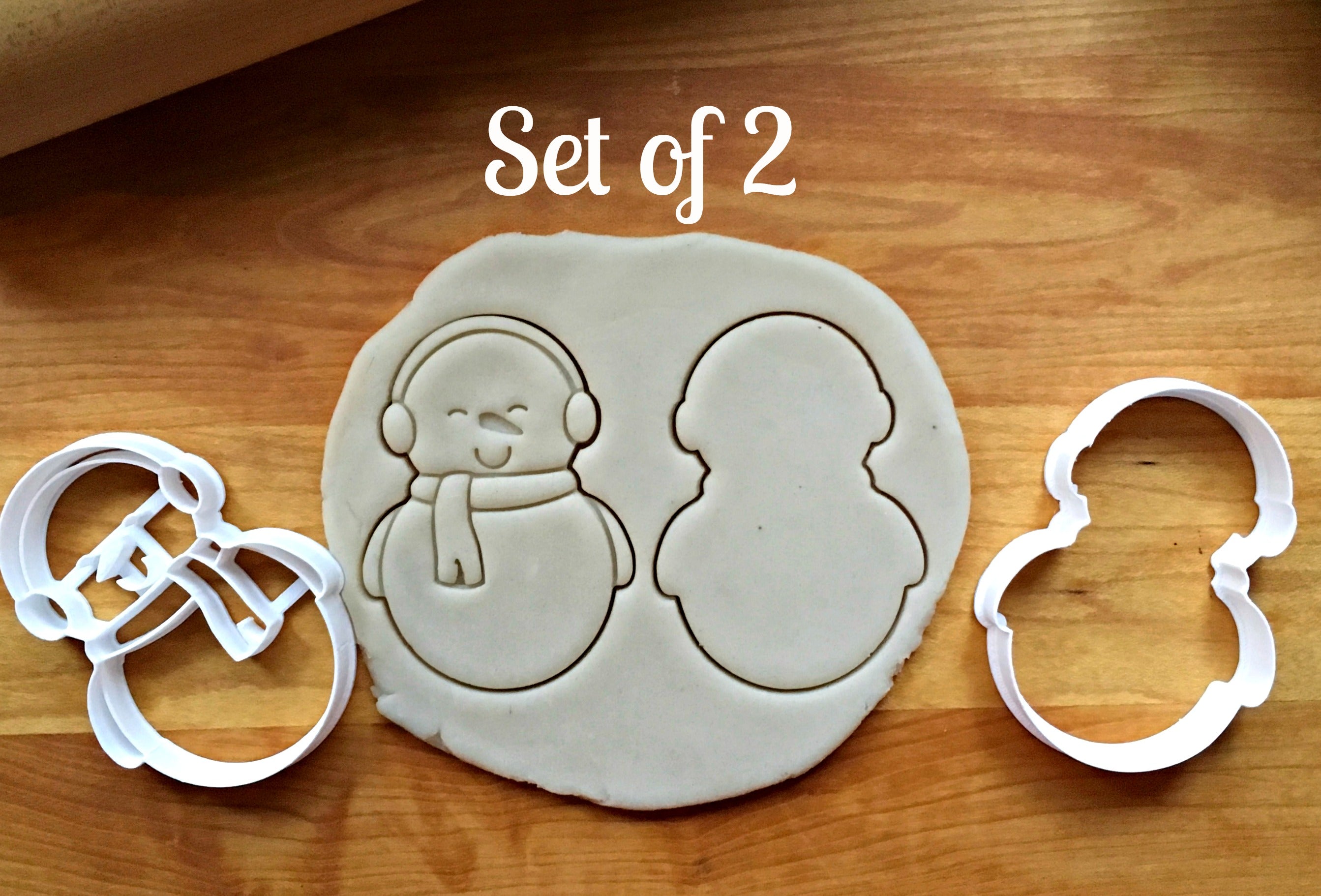 Set of 2 Snowman Cookie Cutters/Dishwasher Safe