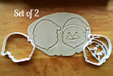 Set of 2 Santa Cookie Cutters/Dishwasher Safe