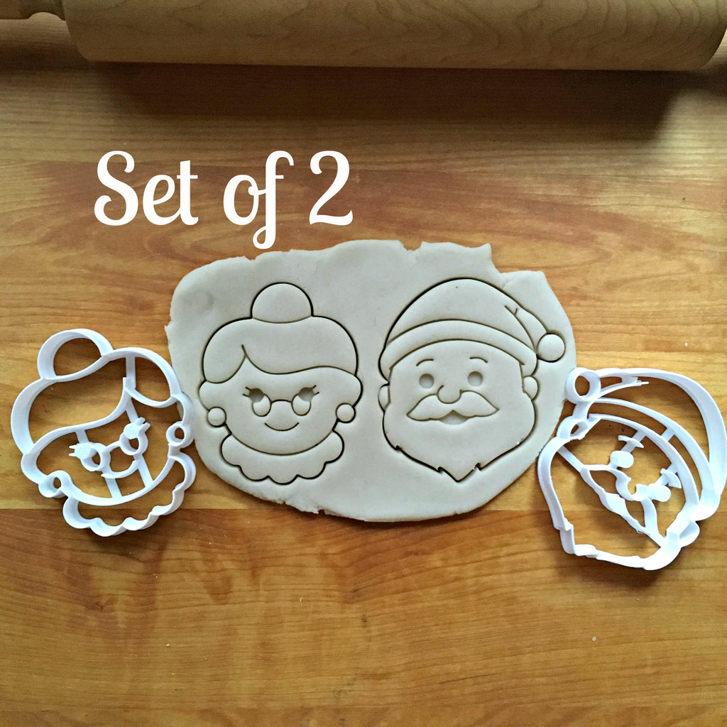 Santa and Mrs. Claus Cookie Cutters Set of 2/Dishwasher Safe