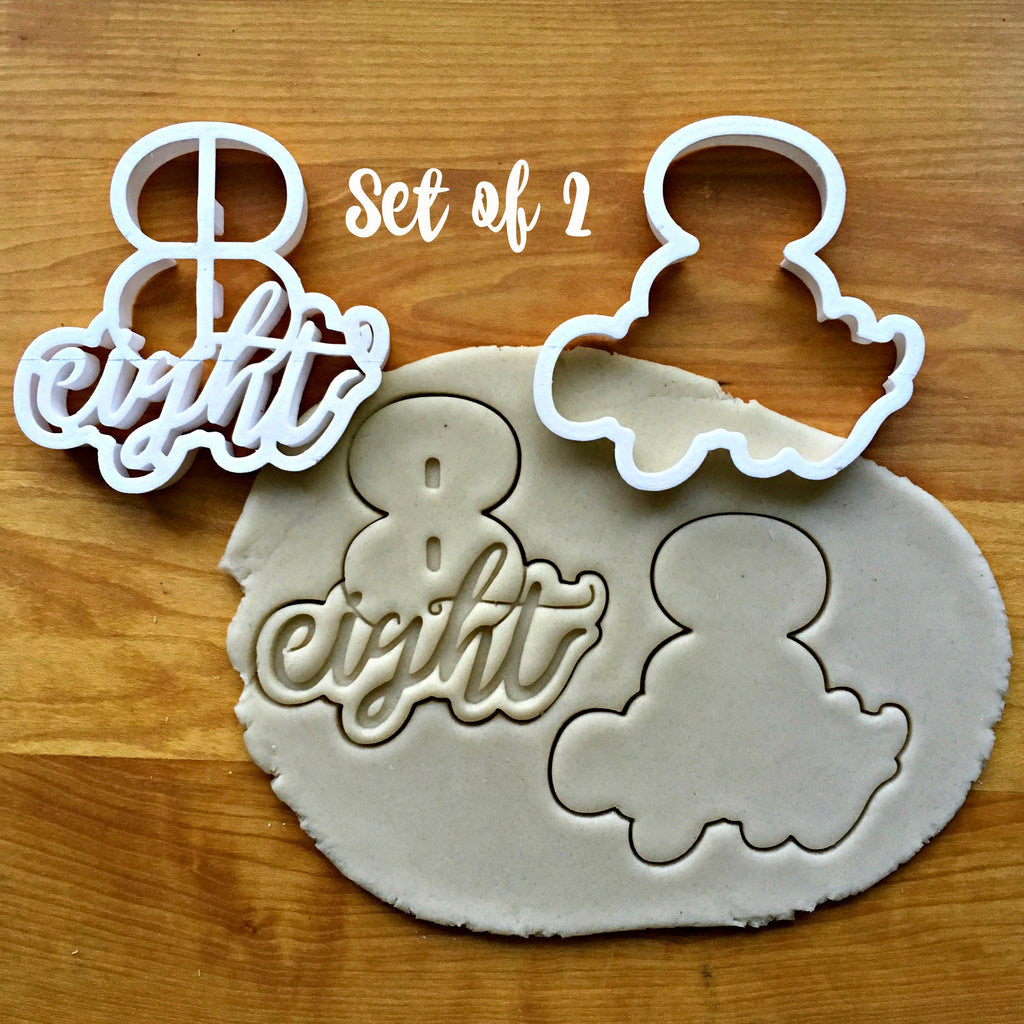 Set of 2 Lettered Number 8 Cookie Cutters/Dishwasher Safe