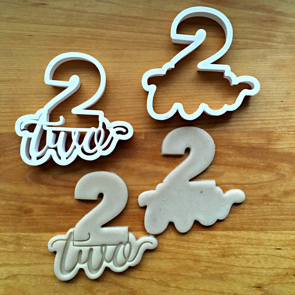 Set of 2 Lettered Number 2 Cookie Cutters/Dishwasher Safe