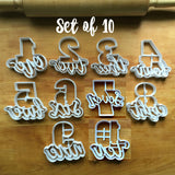 Set of 10 Lettered Number Cutters 1-10/Dishwasher Safe
