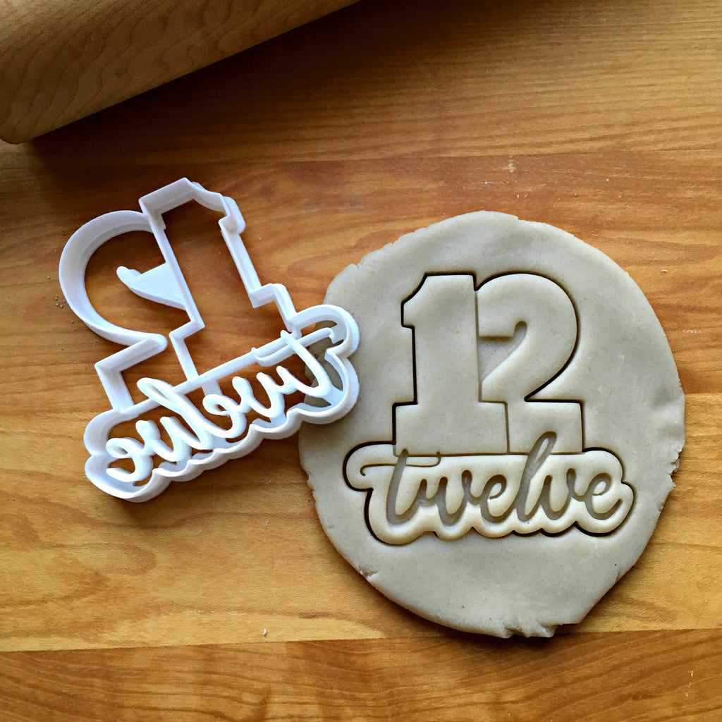 Lettered Number 12 Cookie Cutter/Dishwasher Safe