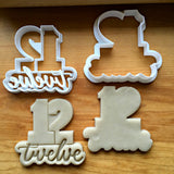 Set of 2 Lettered Number 12 Cookie Cutters/Dishwasher Safe