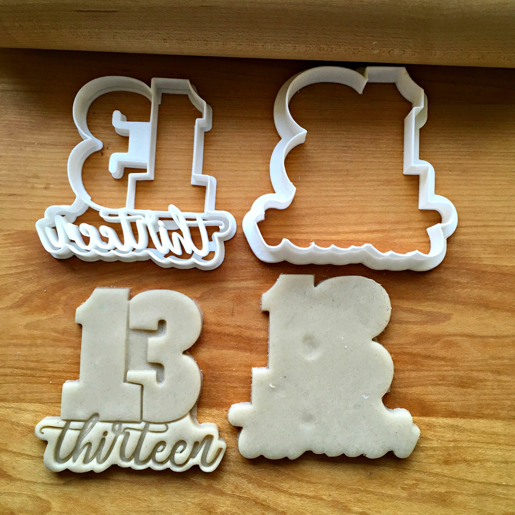 Set of 2 Lettered Number 13 Cookie Cutters/Dishwasher Safe